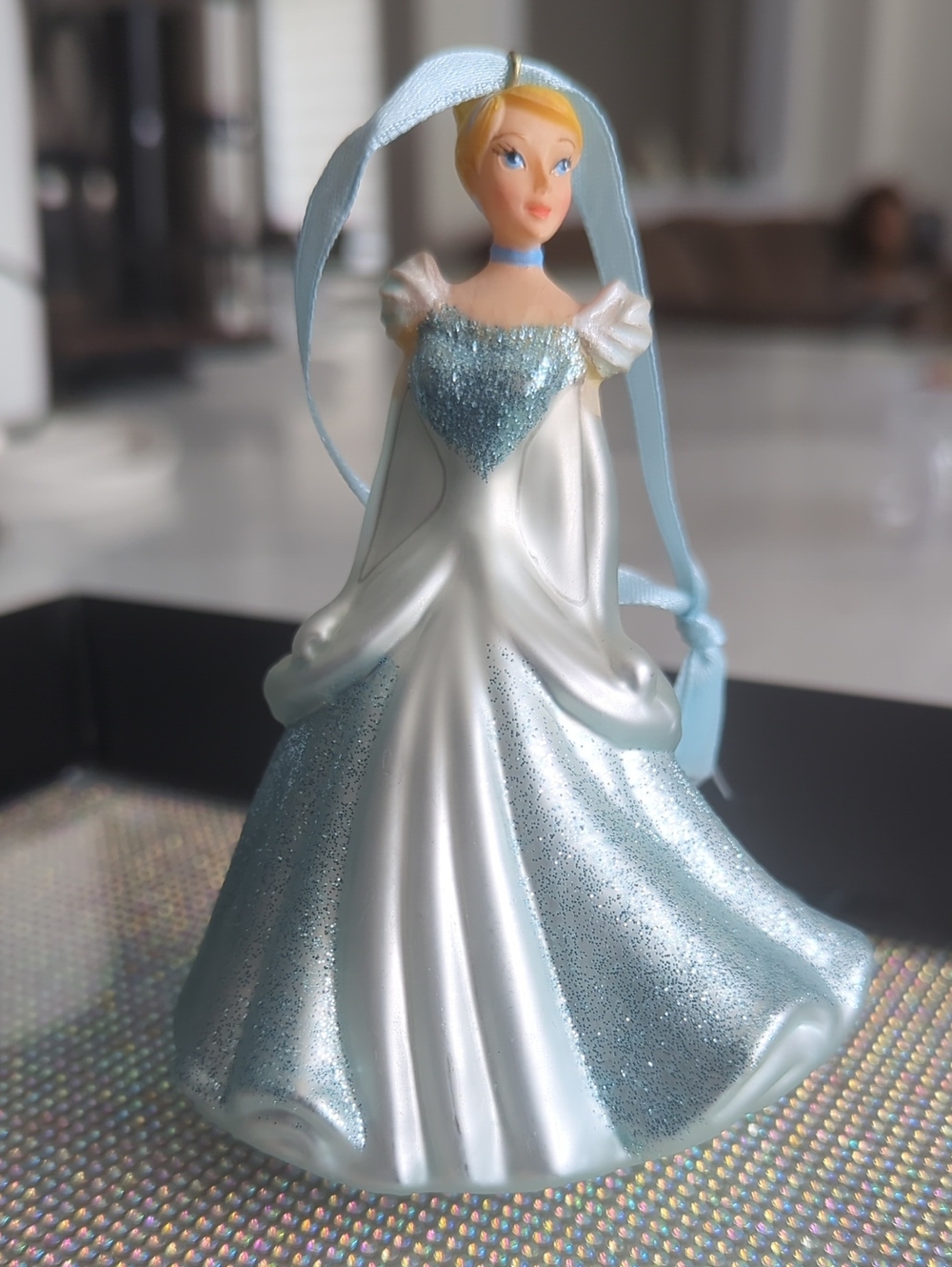 Blown Glass Princess Cinderella Christmas Tree Ornament Disney Parks Rare